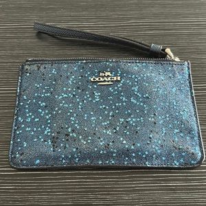 Navy Blue Sparkly Star Coach Wristlet